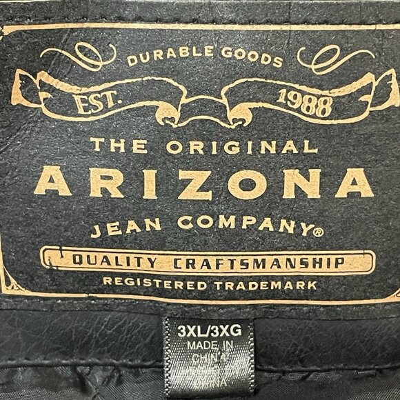 Arizona Matte Black Faux Leather Buttoned Collared Lined Vented Jacket Size 3XL - Picture 3 of 12